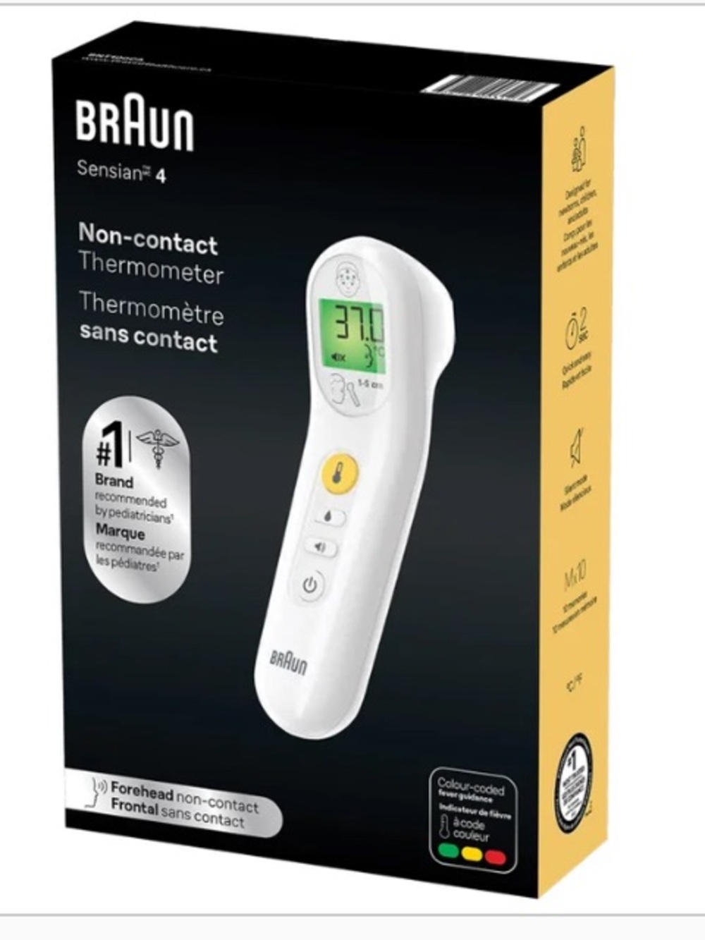 Braun Sensian 4 Non-Contact Thermometer - forehead, food and liquid temp